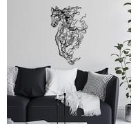 Stylish Black Decorative Metal Wall Accessory, 41 x 66 cm, 100% Metal, 1.5 mm Thick, Easy Wall Mounting, Perfect for Modern Home Decor