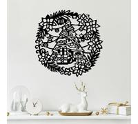 Stylish Black Decorative Metal Wall Accessory, 42 x 42 cm, 100% Metal, 1.5 mm Thickness, Perfect for Modern Home Decor & Unique Wall Art