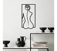 Stylish Black Decorative Metal Wall Accessory, 50 x 27 cm, 100% Metal (1.5 mm), Easy Wall Mounting, Perfect for Modern Home Decor