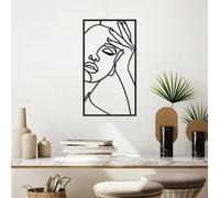 Stylish Black Decorative Metal Wall Accessory, 50 x 27 cm, 100% Metal (1.5 mm), Easy Wall Mounting, Perfect for Modern Home Decor