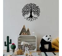 Stylish Black Decorative Metal Wall Accessory, 50 x 50 cm, 100% Metal, 1.5 mm Thick, Easy Wall Mounting, Perfect for Modern Home Decor