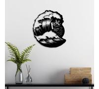 Stylish Black Decorative Metal Wall Accessory, 50 x 57 cm, 100% Metal, 1.5 mm Thickness, Lightweight 1.23 kg, Perfect for Modern Home Decor
