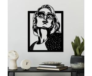 Stylish Black Decorative Metal Wall Accessory, 55 x 40 cm, 100% Metal, 1.5 mm Thickness, Perfect for Modern Home Decor & Art Display