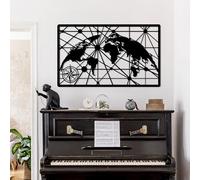 Stylish Black Decorative Metal Wall Accessory, 60 x 100 cm, 100% Metal, 1.5 mm Thickness, Lightweight 1 kg, Perfect for Home Decor and Modern Spaces