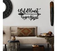 Stylish Black Decorative Metal Wall Accessory, 60 x 32 cm, 100% Metal, 1.5 mm Thickness, Lightweight & Modern Design for Home Decor