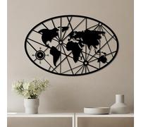 Stylish Black Decorative Metal Wall Accessory, 60 x 92 cm, 100% Metal (1.5 mm Thick), Lightweight (0.87 kg), Perfect for Modern Home Decor