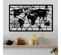 Stylish Black Decorative Metal Wall Accessory, 60 x 98 cm, 100% Metal, 1.5 mm Thick, Lightweight 1 kg, Perfect for Home Decor and Modern Spaces