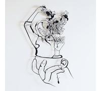 Stylish Black Decorative Metal Wall Accessory, 61 x 100 cm, 100% Steel, 1.2 mm Thick, Lightweight 0.9 kg, Perfect for Modern Home Decor