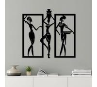 Stylish Black Decorative Metal Wall Accessory, 66 x 62 cm, 100% Metal, 1.5 mm Thickness, Perfect for Modern Home Decor & Art Display