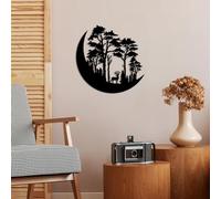 Stylish Black Decorative Metal Wall Accessory, 70 x 70 cm, 100% Metal (1.5 mm Thick), Easy Wall Mounting, Perfect for Modern Home Decor