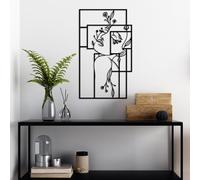 Stylish Black Decorative Metal Wall Accessory, 70 x 70 cm, 100% Metal, 1.5 mm Thick, Easy Wall Mounting, Perfect for Modern Home Decor