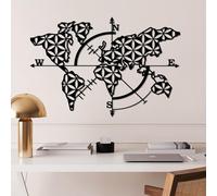 Stylish Black Decorative Metal Wall Accessory, 74 x 49 cm, 100% Metal, 1.5 mm Thickness, Lightweight & Elegant Design for Home Decor