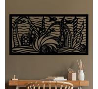 Stylish Black Decorative Metal Wall Accessory, 85 x 40 cm, 100% Metal, 1.5 mm Thickness, Perfect for Modern Home Decor & Office Spaces