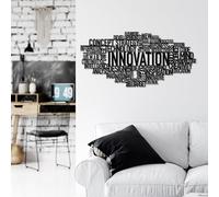 Stylish Black Decorative Metal Wall Accessory, 86 x 41 cm, 100% Metal, 1.5 mm Thickness, Lightweight 1.28 kg, Perfect for Modern Home Decor