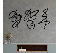 Stylish Black Decorative Metal Wall Accessory, 90 x 54 cm, 100% Metal, 1.2 mm Thickness, Perfect for Modern Home Decor & Office Spaces