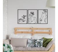 Stylish Black Decorative Metal Wall Accessory, 94 x 45 cm, 100% Metal, 1.2 mm Thickness, Perfect for Modern Home Decor and Unique Wall Art