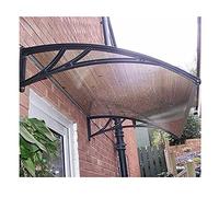 Stylish Black Front Door Canopy Real Glass Awning 80x100cm Durable WeatherResistant Outdoor Terrace Cover for Rain Protection Elegant Entryway Solution