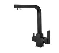 Stylish Black Kitchen Faucet with 360° Rotation, 3-Way Water Filter Tap, Hot & Cold Mixer for Sink, Perfect for Drinking Water and Modern Kitchens