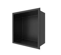 Stylish Black Stainless Steel Shower - Durable Recessed Wall Storage for Shampoo & Essentials, Modern Bathroom Shelves & Wet Room nizer Cubbies
