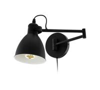 Stylish Black Wall Flush Ceiling Light With White Inner Shade And Adjustable E27 Bulb