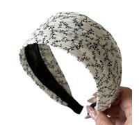 Stylish Black White Wide Elegant Hair Band with Scattered Pattern Soft Cloth Headpiece for Various Occasion Comfortable Wide Soft Hairband