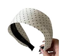 Stylish Black White Wide Elegant Hair Band with Scattered Pattern Soft Cloth Headpiece for Various Occasion Comfortable Wide Soft Hairband