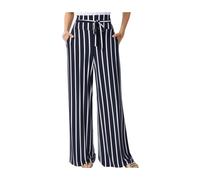 Stylish Black Wide Trousers - female - Joseph Ribkoff - Wide Trousers - Blue - XL - Trousers XL