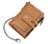 Stylish Blocking Wallet PU 1eather Coin Compartment Purse Change Purses Business Card Holder Storage Case Bag for Men, Brown