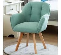Stylish Blue Accent Chair with Sturdy Wooden Legs Velvet Armrests No Wheels Perfect for Small Spaces Dining Room Club Guest Lounge and Home Office.