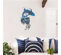 Stylish Blue Decorative Metal Wall Accessory, 58 x 87 cm, 100% Steel, 1.2 mm Thickness, Lightweight 1.5 kg, Perfect for Modern Home Decor