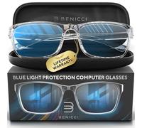 Stylish Blue Light Computer Blocking Glasses for Men and Women - Ease Digital Eye Strain, Dry Eyes, Headaches and Blurry Vision - Instantly Blocks Glare from Computers and Phone Screens, Case Included