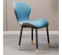 Stylish Blue Modern Dining Chairs with Leather Seat & Back Perfect for Restaurant Hotel Kitchen Living Room - Durable Metal Legs Set of 2 Side Chairs