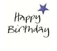 Stylish Blue Star Happy Birthday Card