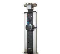 Stylish Bluetooth Pop Up Extension Tower With Usb Ports And Built-In Speaker
