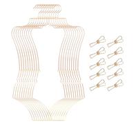 Stylish Body Shape Bikini Hanger Wire Display Set of Ten - Metal Lingerie Hangers for Swimsuits and Bathing Suits Hangers - Showcase and Organize Your Swimwear Collection with Elegance (Gold)