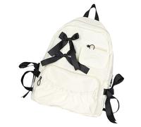 Stylish Bowknot Decorated Nylon Backpack For Teen Girls And Women Preppy Styles Anime School Bag Pleated Pocket Rucksack Cute Bows Backpack