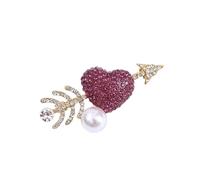 Stylish Bowknot Heart Oval Brooch with Rhinestones Accent Corsafe Pin Jewelry Weddings Parties Evening Wear Stylish Chest Ornament for Formal Event