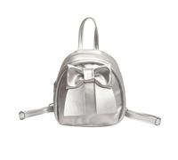 Stylish Bowtie Zipper Backpack, Casual Bag made of lightweight and durable nylon, ideal for daily use, travel, work, commute, commute, business trips, Silver, Taille unique, Traditional Backpacks