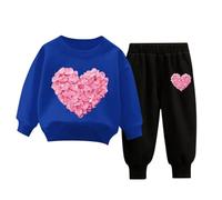 Stylish Boys Casual Outfit Set Cozy Printed Pullover Hoodie with Matching Bottoms Comfortable Long Sleeve Playwear Baby Girl Valentines Gifts for 1st Day Valentine Dresses Women