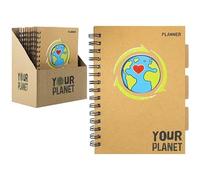 Stylish Brown Eco Kraft 70 Sheets A5 Spiral Bound Planner - Eco-friendly Material - Perfect For Organization & Efficiency