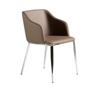 Stylish Brown Leatherette Dining Chair By Angel Cerda