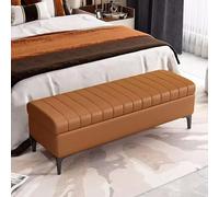 Stylish Brown Storage Bench Upholstered Ottomans for Bedroom & Entryway No Assembly Required 80cm/31.4in Luxury Seating & Storage Solution