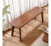 Stylish Brown Wooden Bench for Indoor Dining Room & Kitchen - Rounded Corner Low Seating for Bedroom End - 120 x 30 x 45 cm - Modern Home Furniture