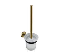 Stylish Brushed Gold Bathroom Towel Bar Set - Wall Mounted Rack, Matte Black Hook, Knurled Toilet Brush & Paper Holder - Chic Décor for Modern Bathrooms