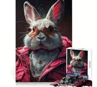 Stylish Bunny Chic 1000 Piece Jigsaw Puzzles for Adults Memory Boost Family Joy Pattern Assembly Santa Wish Pick 38x52cm