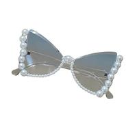 Stylish Butterfly Frame Sunglasses with Pearls Embellishment for Daily Use Elegant Pearls Frame for Women Fashion Accessories