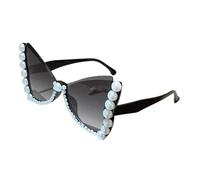 Stylish Butterfly Frame Sunglasses with Pearls Embellishment for Daily Use Elegant Pearls Frame for Women Fashion Accessories