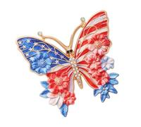 Stylish Butterfly Pin with US Flag Design for 250 Years Celebration Festive Patriotic Brooch