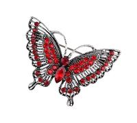 Stylish Butterfly Rhinestone Brooch Pin Solid Alloy Finish Wedding Anniversary Christmas Party Outfits Vintage Alloy Crystal Brooch, Einheitsgröße, As described