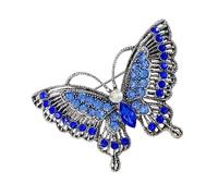 Stylish Butterfly Rhinestone Brooch Pin Solid Alloy Finish Wedding Anniversary Christmas Party Outfits Vintage Alloy Crystal Brooch, Einheitsgröße, As described